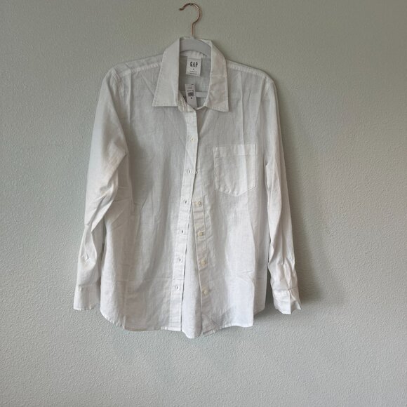 Gap Easy Shirt NWT in Cotton/Linen Blend Casual Button Down - Picture 8 of 9